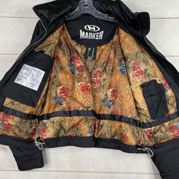 Marker Jacket Womens 12 Black Snow Full Zip Riding Aqua Guard Stretch Zip - Picture 9 of 13